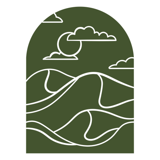 Paisagismo com arte linear minimalista Desenho PNG
