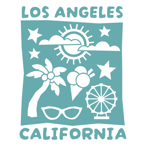 Playful los angeles california graphic design PNG Design