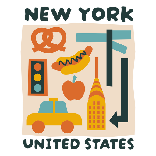 New york city landmarks design PNG Design