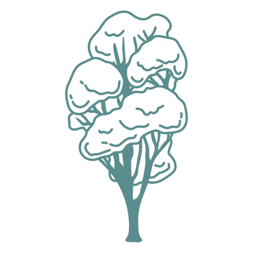 Stylized tree illustration with soft curves PNG Design