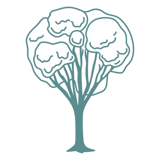 Design de camiseta com silhueta de árvore desenhada à mão simples para amantes da natureza Desenho PNG