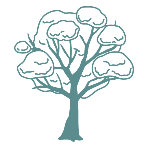 Doodle de árbol minimalista Diseño PNG