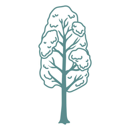 Playful tree illustration with stylized leaves PNG Design