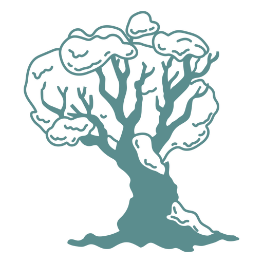 Diseño gráfico de silueta de árbol nevado Diseño PNG
