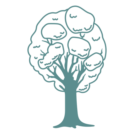 Cute tree flat style PNG Design