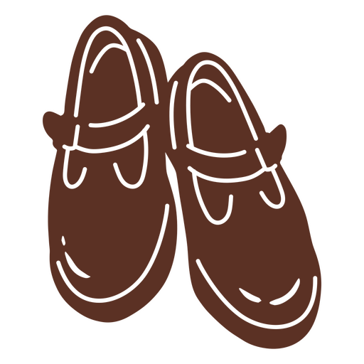 Zapatos marrones caricaturescos Diseño PNG