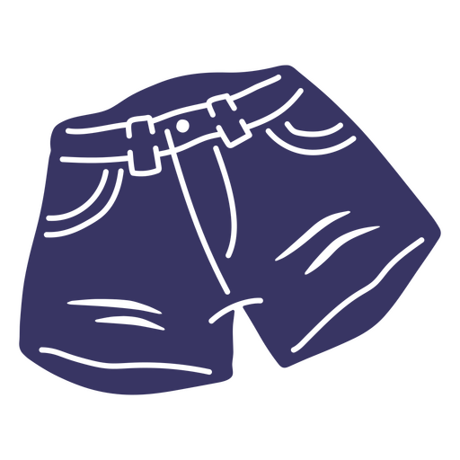 Blaue Jeansshorts mit Gürtelschlaufen-Design PNG-Design