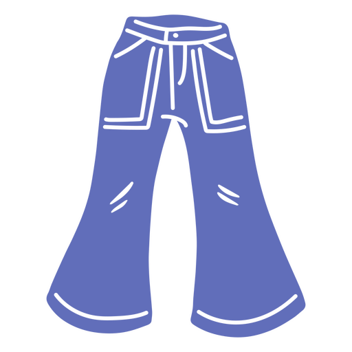 Blue jeans with a white belt loop design PNG Design