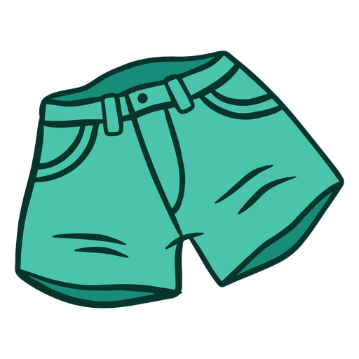 Ilustración de elegantes pantalones cortos verde azulado Diseño PNG
