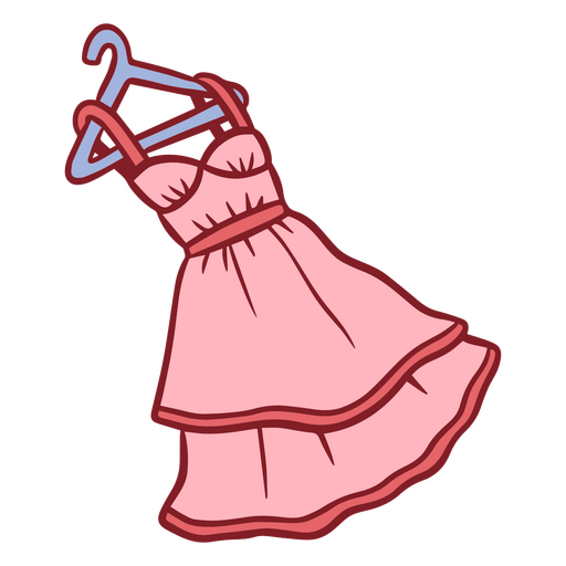 Ilustración de un encantador vestido rosa Diseño PNG