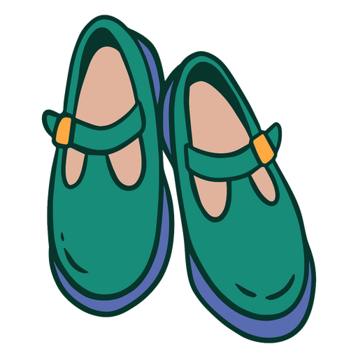 Charmante grüne Mary Jane Schuhillustration PNG-Design