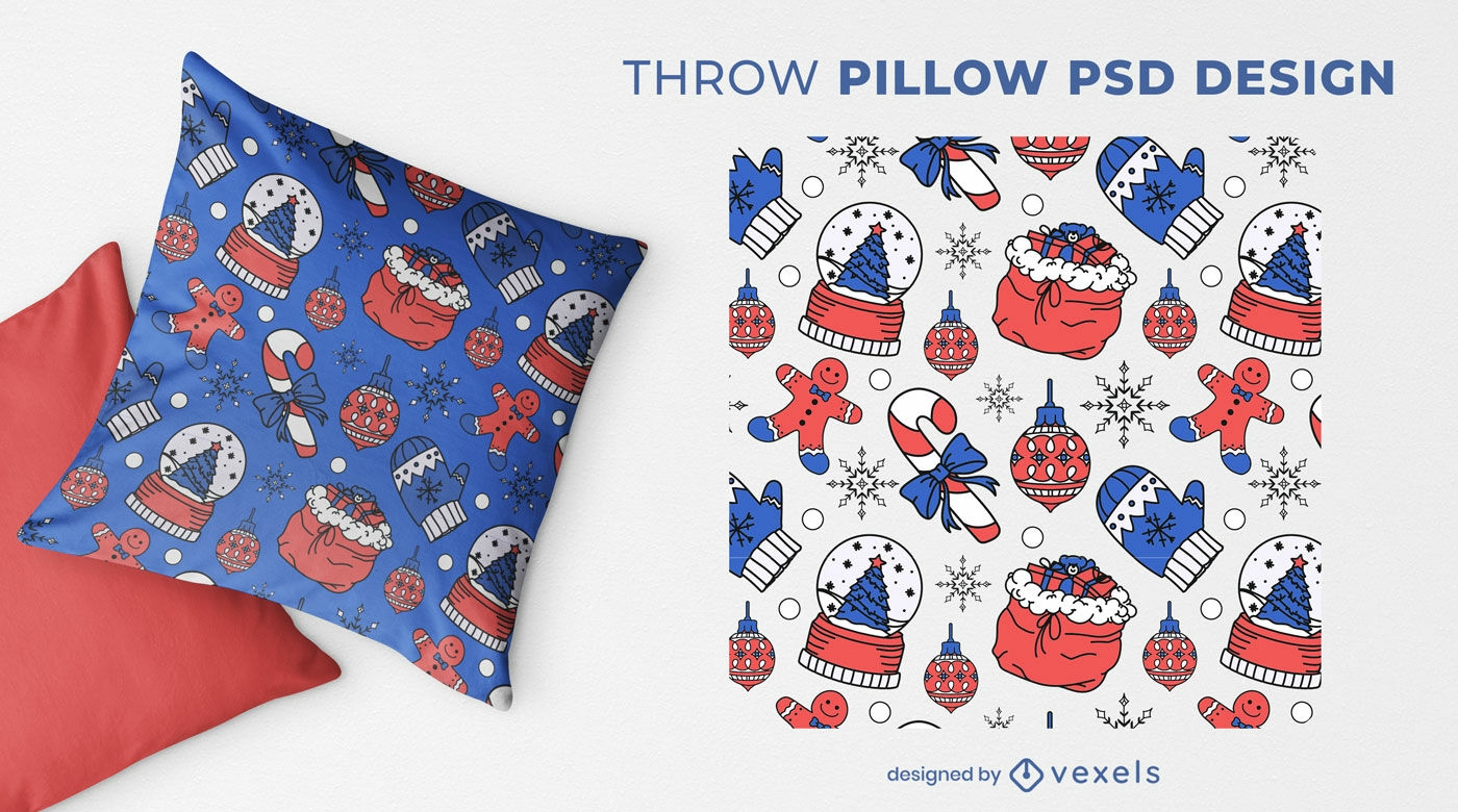 Christmas-themed throw pillow design
