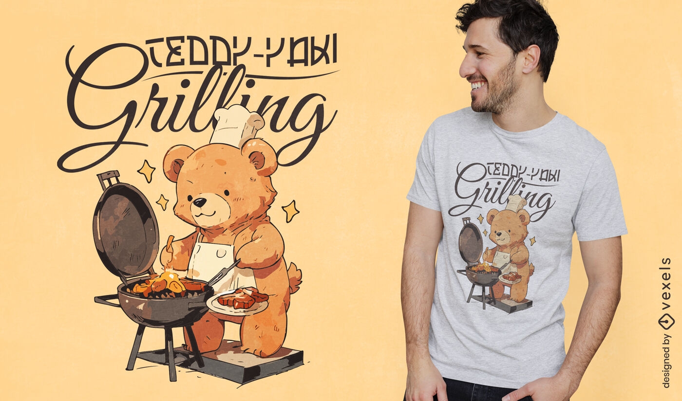 T-Shirt Design mit Teddybär-Grillen