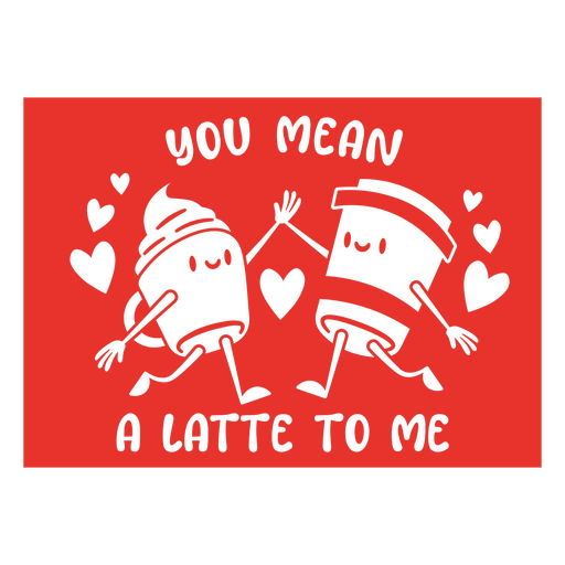 Ilustração fofa de casal tomando café com citação sincera Desenho PNG