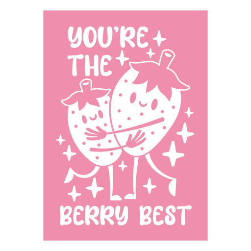 Cute strawberry friendship design PNG Design