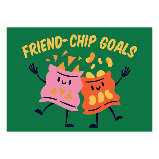 Gráfico de amigos divertidos con bocadillos Diseño PNG