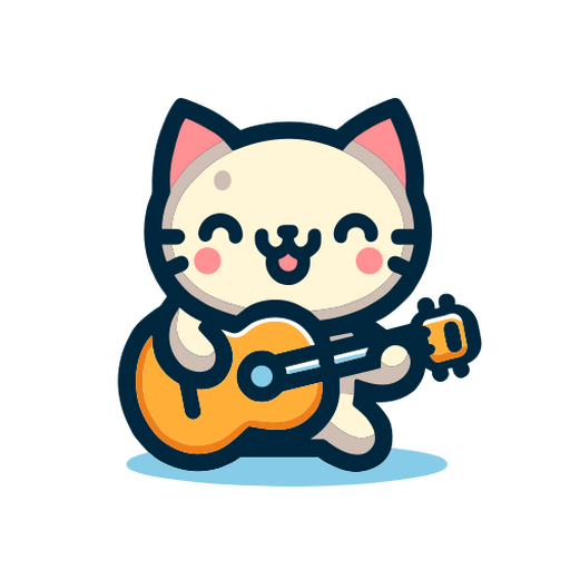 Cute cat playing guitar t-shirt design PNG Design