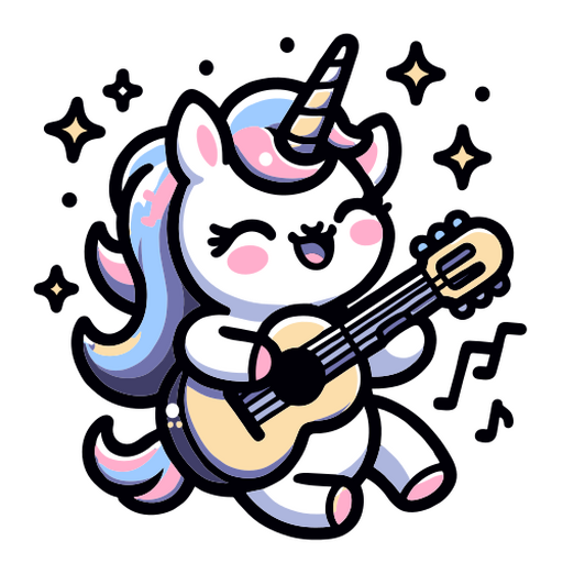 Ilustração de unicórnio brincalhão tocando violão Desenho PNG