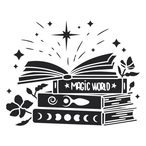 Design de livro encantador com tema de mundo mágico Desenho PNG