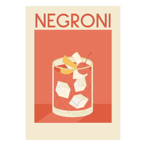 Negroni drink pink background PNG Design