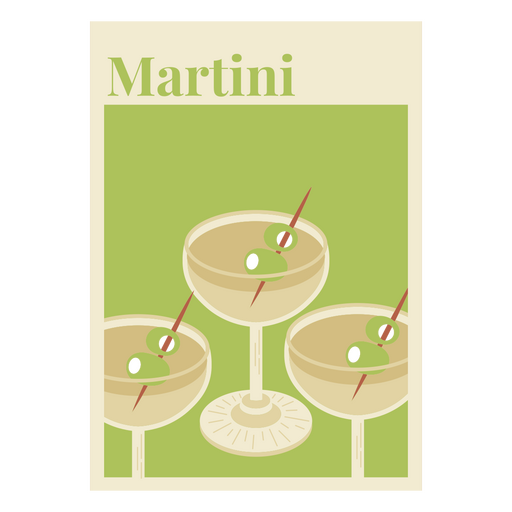 Vintage martini cocktail poster design PNG Design