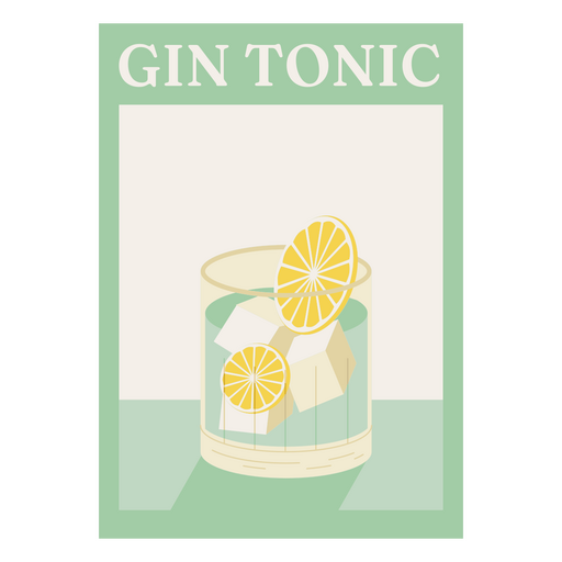 Chic gin tonic cocktail illustration PNG Design