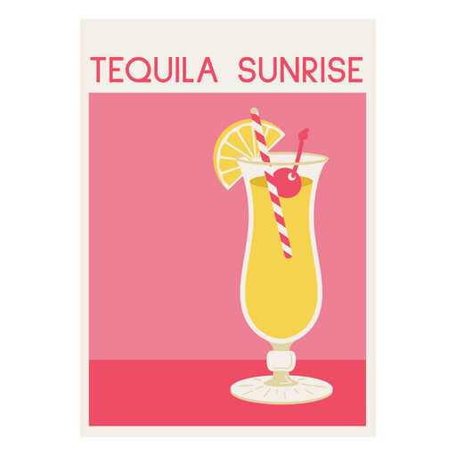 Tequila sunrise pink background PNG Design
