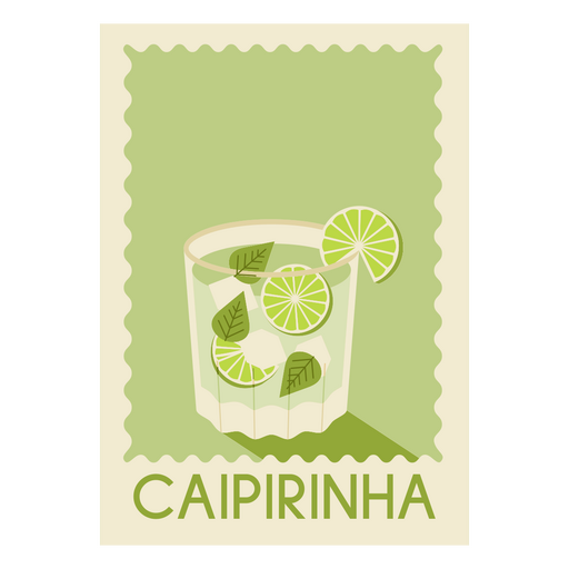Ilustração de coquetel de caipirinha estiloso Desenho PNG