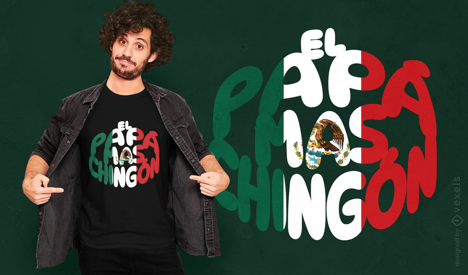T-Shirt-Design mit mexikanischem Papa-Stolz-Slogan
