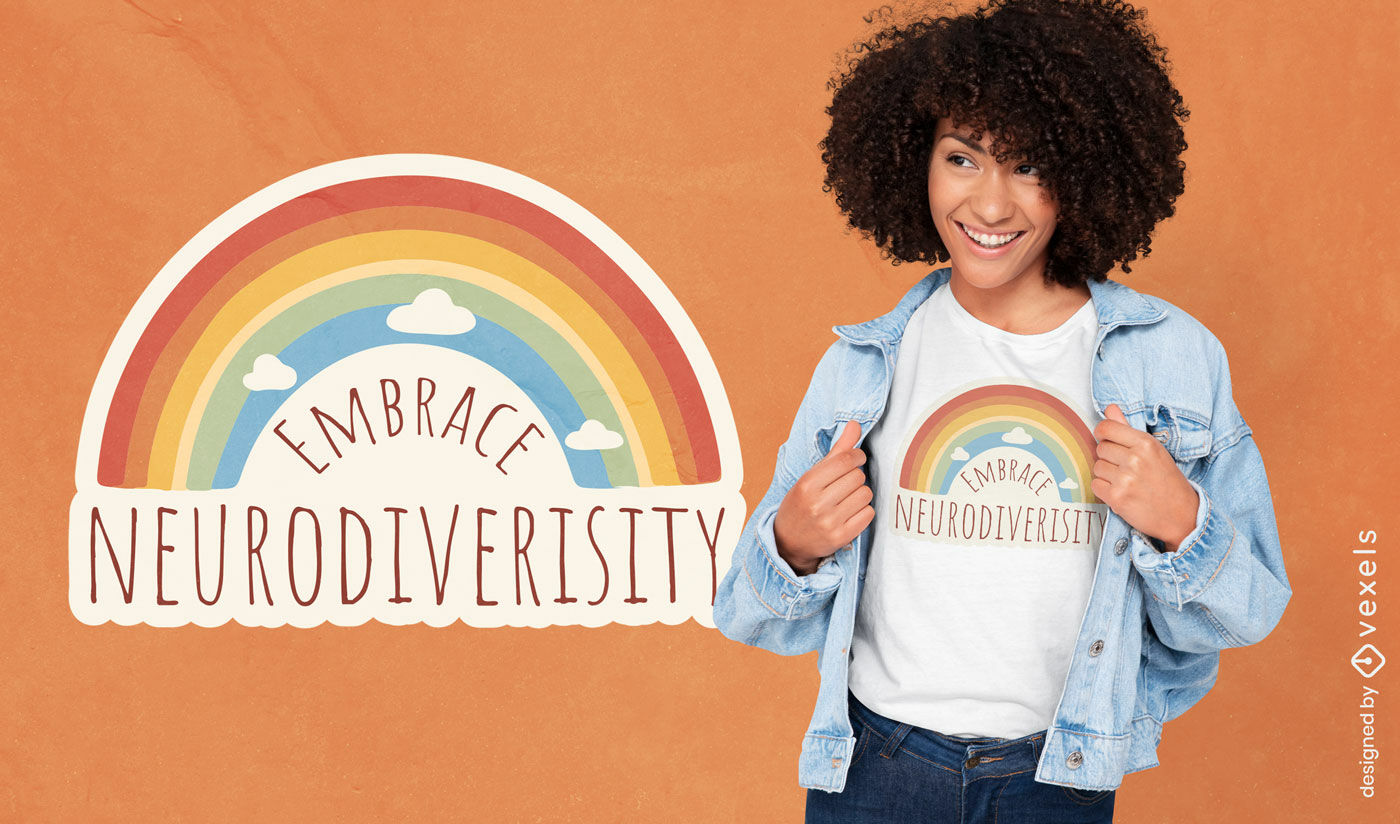 Regenbogen-Neurodiversitäts-T-Shirt-Design