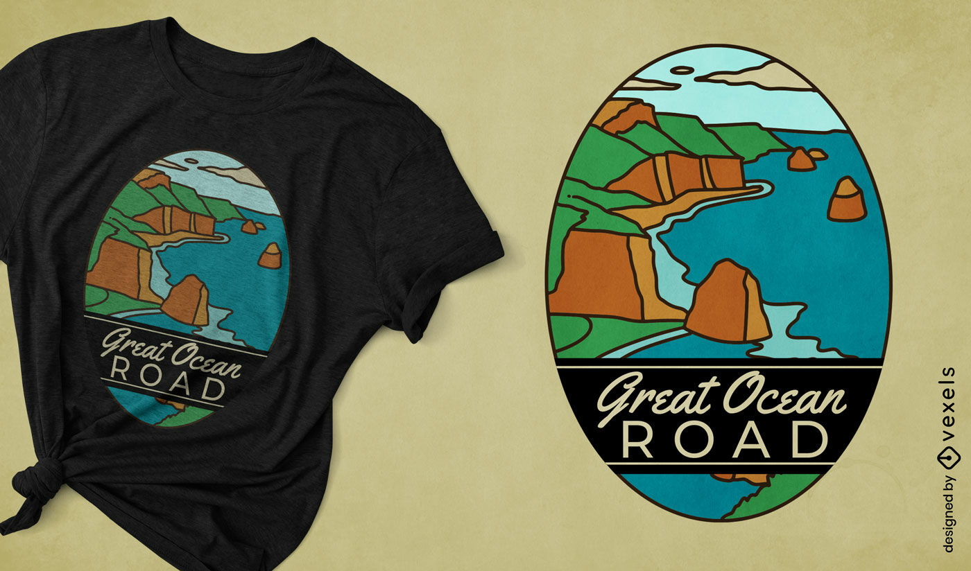 Gran diseño de camiseta de Ocean Road.