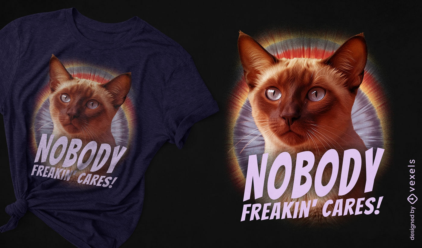 Dise?o de camiseta con cita de gato enojado.