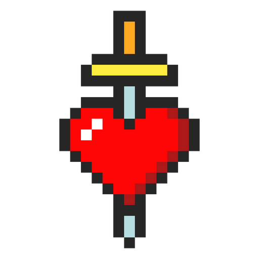 Romantic heart with a sword PNG Design