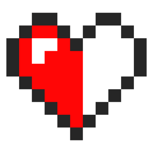 Retro-Pixel-Herz-Illustrationsdesign PNG-Design