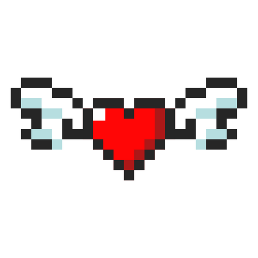 desenho de coração com asas em pixel art Desenho PNG