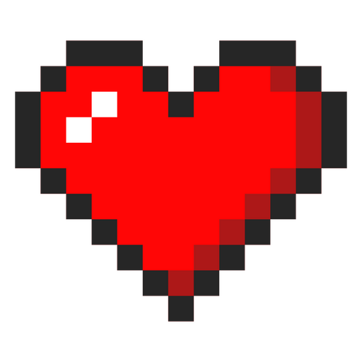 Corazón rojo en pixel art Diseño PNG