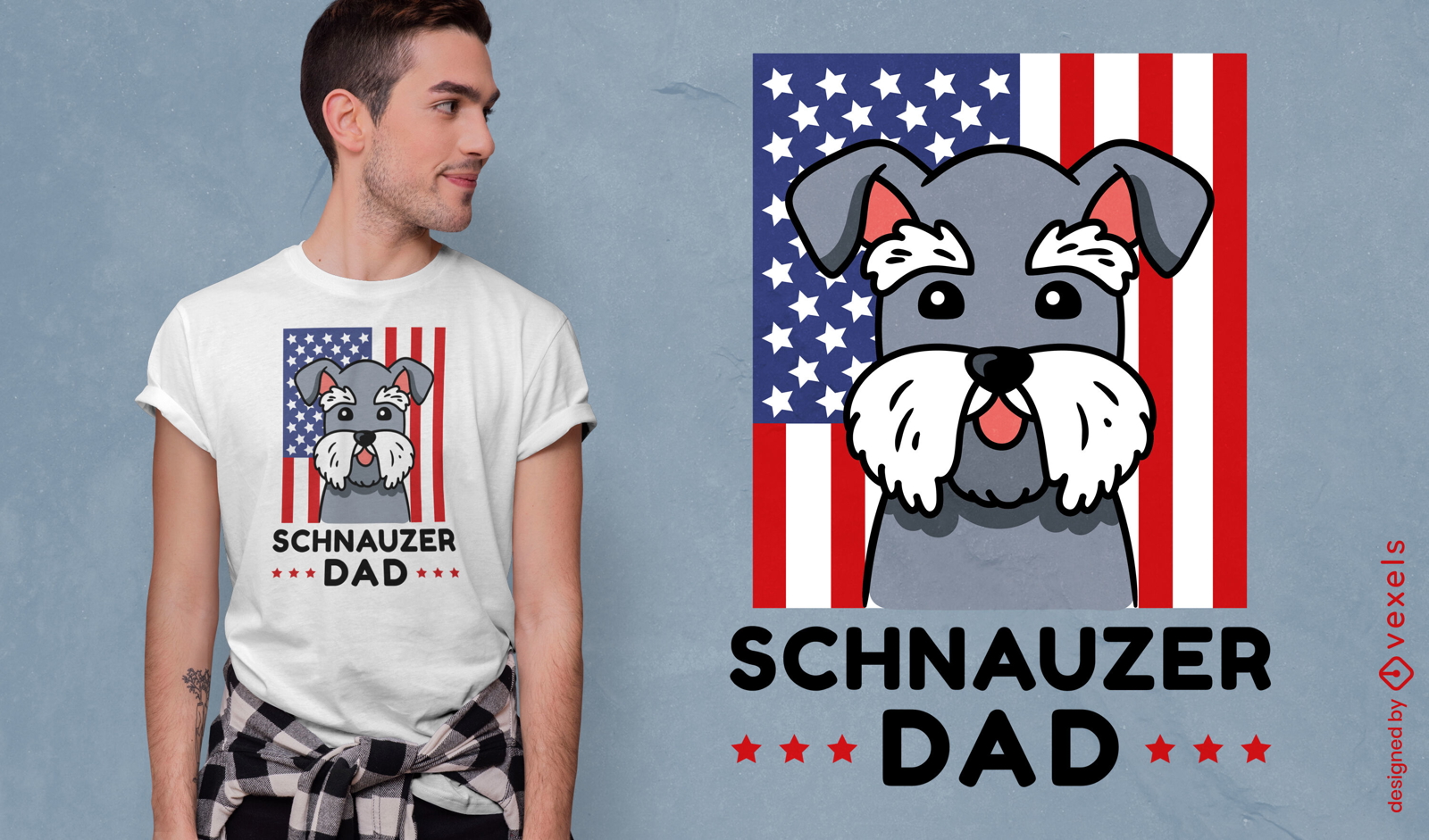 Diseño de camiseta de papá schnauzer.