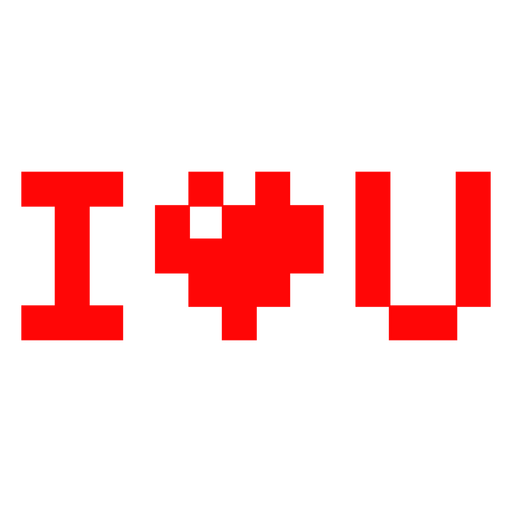 Diseño moderno de mensaje de amor pixelado. Diseño PNG