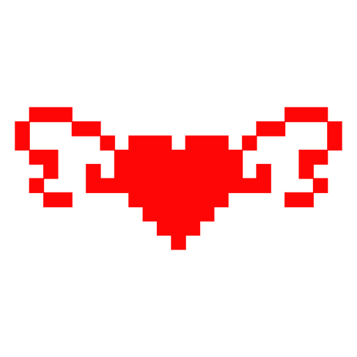 Pixeliges Herzdesign mit verspielten Dekorationselementen PNG-Design