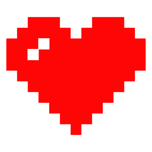 Design gráfico de coração pixelado Desenho PNG