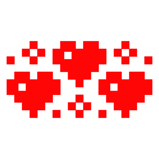 Vintage-Pixel-Herz-Cluster-Grafikdesign für Bekleidung PNG-Design