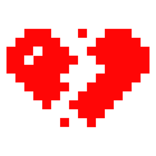 Design gráfico de camiseta com coração em pixel art retrô Desenho PNG