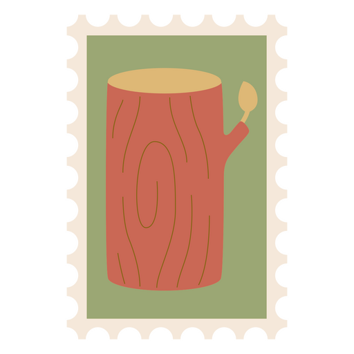 Wooden log postage stamp design PNG Design