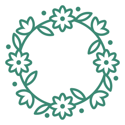 Green floral frame PNG Design