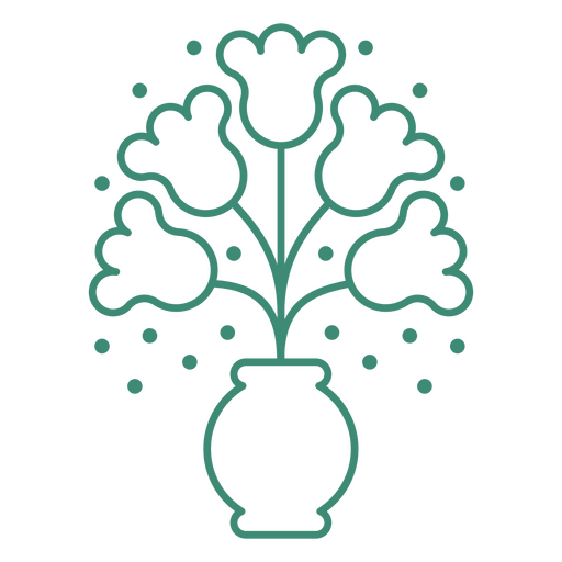 Ilustração minimalista de vaso de flores Desenho PNG