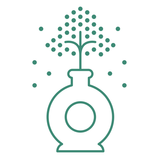 Elegante jarrón con diseño de árbol caprichoso. Diseño PNG