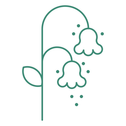 Grüne und zarte Blume PNG-Design