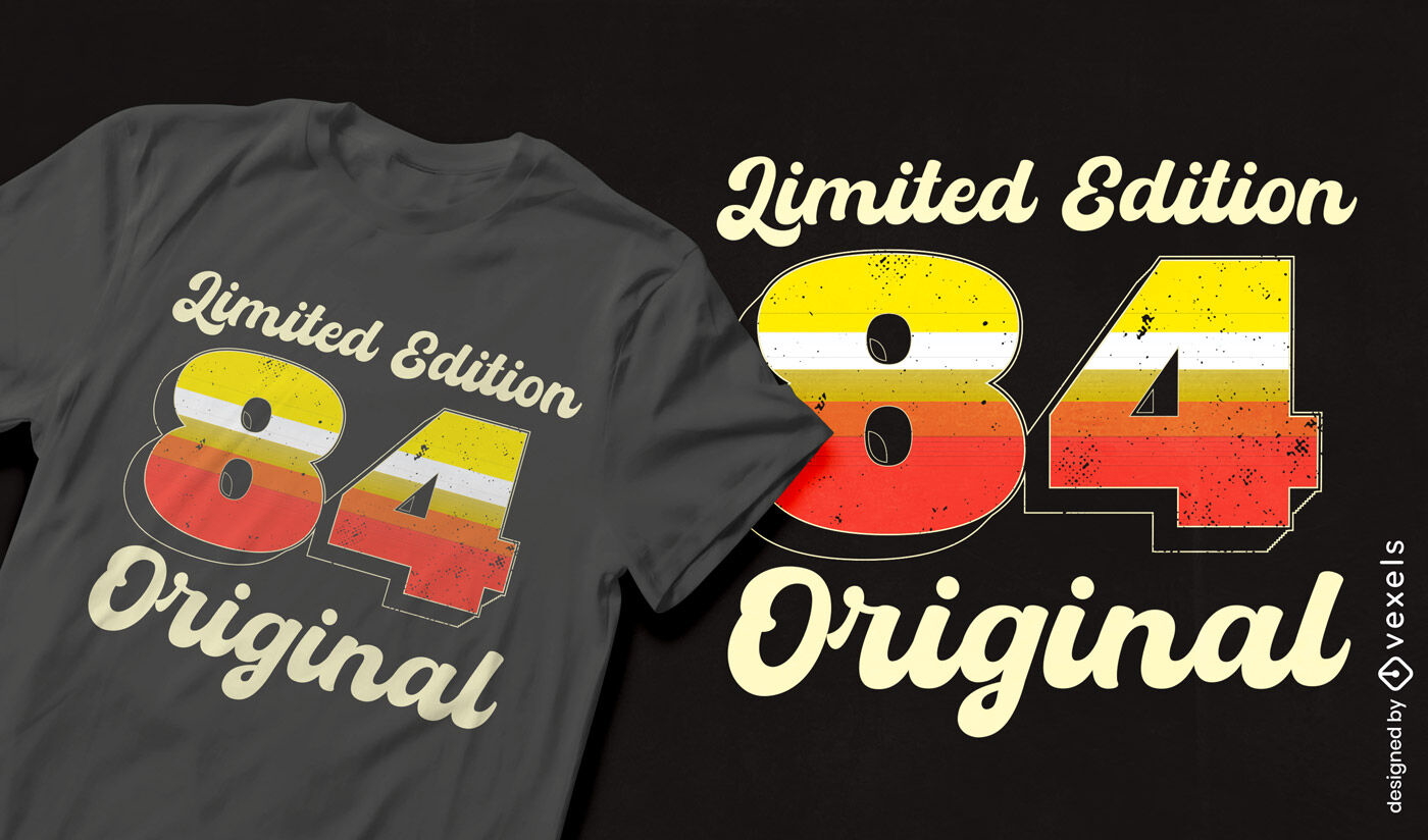 Diseño de camiseta vintage de edición limitada 84.
