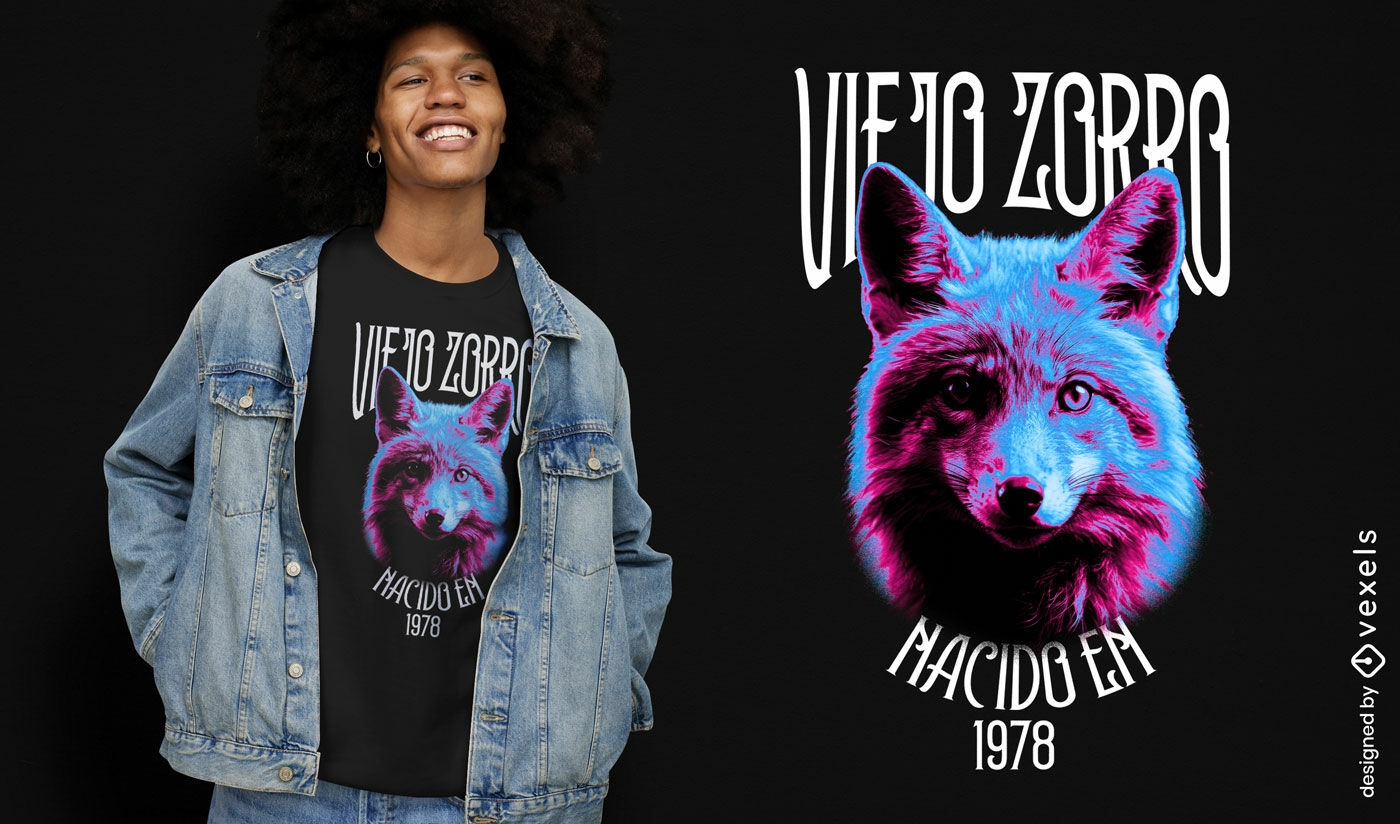 Neon fox quote t-shirt design