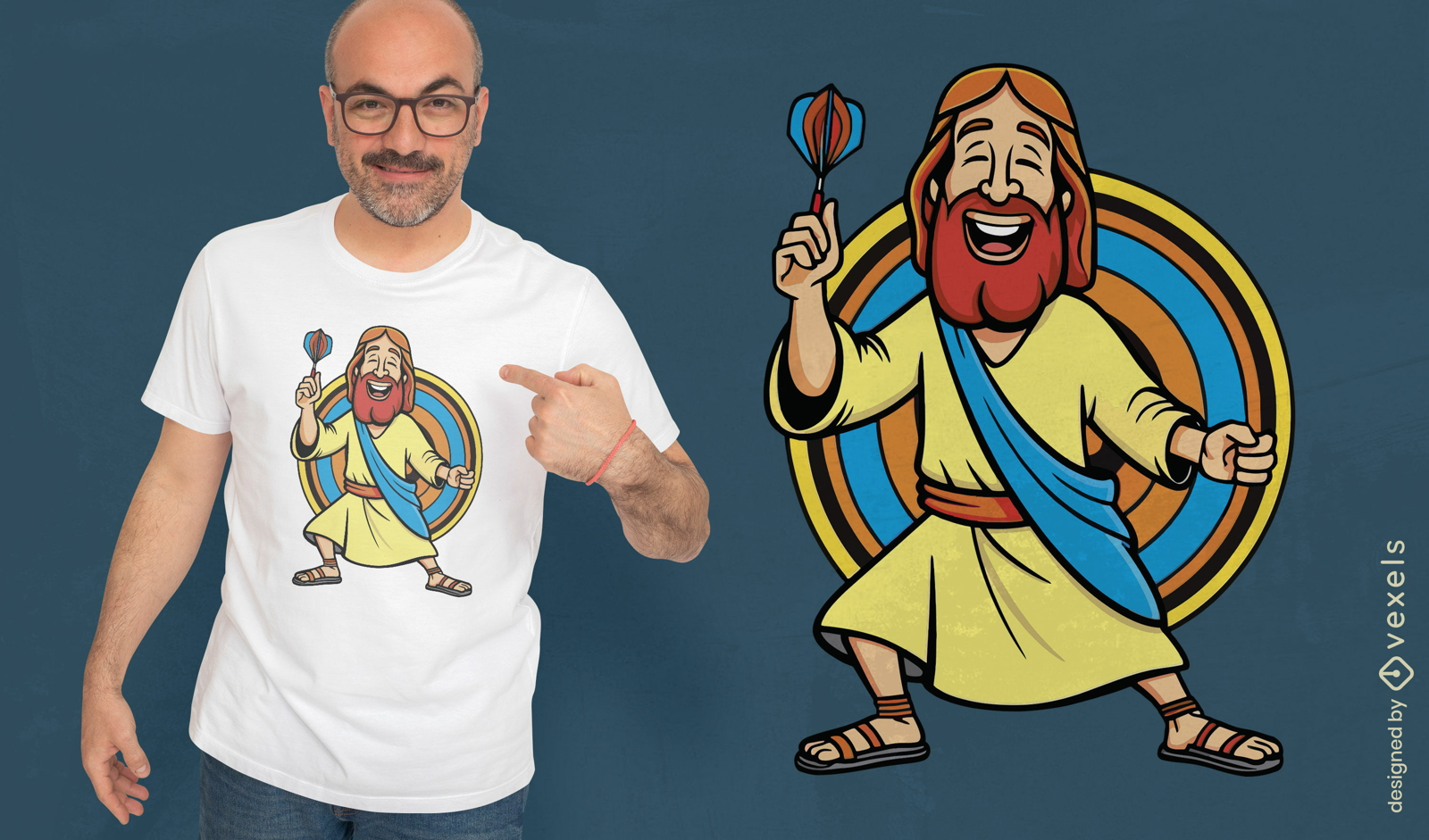 Design de camiseta com dardos de Jesus